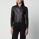 Arma Coffee Brown Emy Cropped Leather Jacket