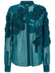 Dries Van Noten Chowsa Embellished Shirt In Sheer Viscose