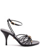 Versace Black Goat Leather Lamb Skin Calf Leather Heels