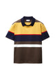 Versace Colorblock Striped Cotton Polo Tshirt