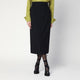 Dries Van Noten Black Wool And Mohair Midi Skirt