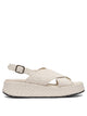 Pons Quintana Beige Leather Rubber Sandals