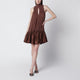 Rotate Birgerchristensen Dark Brown Gathered Mini Dress With Ruching