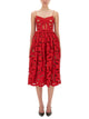 Self-Portrait Embroidered Midi Dress With Bow