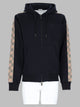 Burberry Felpa In Cotone Con Cappuccio, Cerniera E Finiture Check