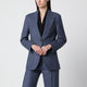 Victoria Beckham Katherine Single-Breasted Jacket In Blue Mélange Wool Blend