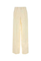 Magda Butrym Cream Wool Blend Wide-Leg Pant