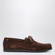 Vinnys Brown Boat Shoe In Suede