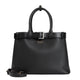 Prada Black Leather Prada Buckle Large Handbag