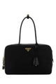 Prada Black Leather And Re-Nylon Handbag