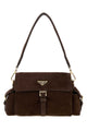 Prada Dark Brown Suede Shoulder Bag