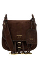 Prada Brown Suede Corsaire Crossbody Bag