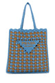 Prada Two-Tone Raffia Shopping Bag