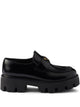 Prada Black Leather Mocassini Sneakers
