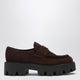 Prada Dark Brown Suede Loafers