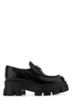 Prada Black Leather Monolith Loafers