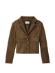 Ba&Sh Morfeo Olive Green Suede Short Jacket