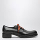 Prada Black Aged Leather Laceup Shoes
