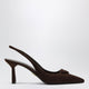 Prada Dark Brown Suede Slingback Pumps