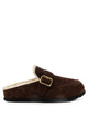 Prada Suede Slippers With Buckle And Sheepskin Lining