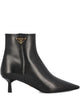 Prada Leather Pointed Ankle Boots