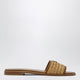 Prada Leather Slider Sandals With Crochet Details