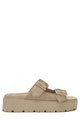 Prada Triangle Logo Slip On Sandals