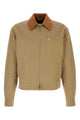 Versace Blouson Cotton Canvas Fabric + Leather Contrast