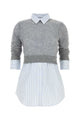 Alexander Wang Button Up W/ Sheer Crewneck