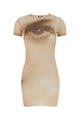 Jean Paul Gaultier Mesh Short Dress Printed Face