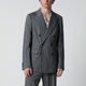 Dries Van Noten Black Herringbone Doublebreasted Jacket