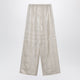 Toteme Ivory Monogram Silk Pajama Trousers