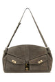 Ferragamo Grey Suede Shoulder Bag