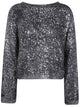 Avant Toi Hand Painted Cashmere And Silk Round Neck Furry Stitch Pullover With Lamination