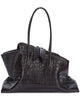 The Attico La Passeggiata Medium Bag In Coffee Crocodileprint Leather