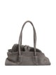 The Attico La Passeggiata Small Bag In Grey Suede