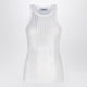 The Attico White Tank Top With Rhinestones