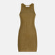 The Attico Military Green Mini Dress With Rhinestones