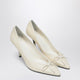 Jacquemus Ivory Python-Effect Embossed Leather Tourni Décolleté