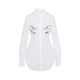 Jean Paul Gaultier White Needless Flock Cotton Shirt