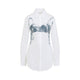 Jean Paul Gaultier White Scanned Bra Cotton Shirt