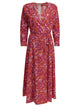 Max Mara Fuchsia Cotton Floral A-Line Midi Dress