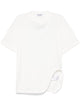 The Attico Oversized Cotton Jersey Tshirt With Cutout Hem, White