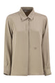 Max Mara Mxmgeranio - Pure Silk Shirt With Embroidered M Logo