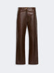 Max Mara S Chocolate Leather Pesca Pant