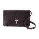 Toteme T-Lock Ostrich Crossbody - - Leather - Burgundy