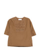 Yves Salomon White Cotton Linen Top
