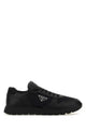 Prada Black Leather And Fabric Sneakers