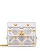Valentino Garavani Pastel Pink Polymeric Material And Leather Medium Roman Stud Handbag