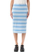 Prada Prada Striped Piqué Midi Skirt